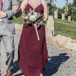 Mori Lee #21634 Chiffon Bridesmaid Dress with Deep V-Neck and Spaghetti Straps